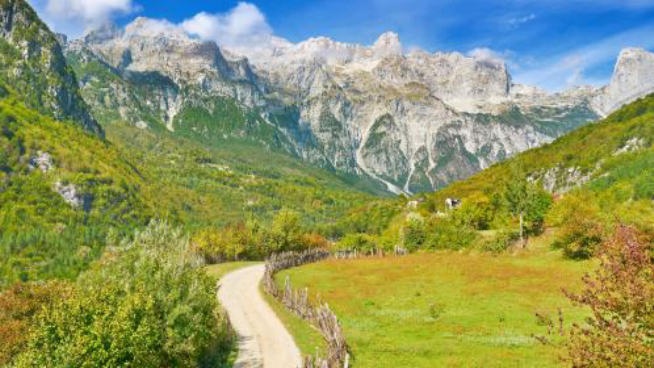 path between a valley